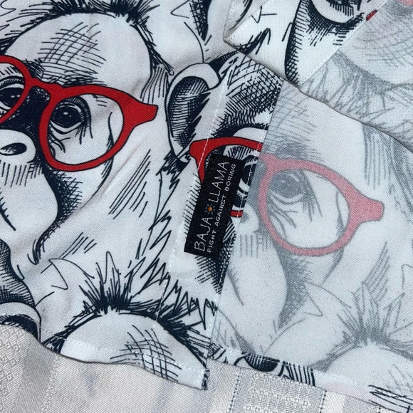 Baja Llama shirt button down chimp monkey with glasses men’s large classic fit - Picture 7 of 10